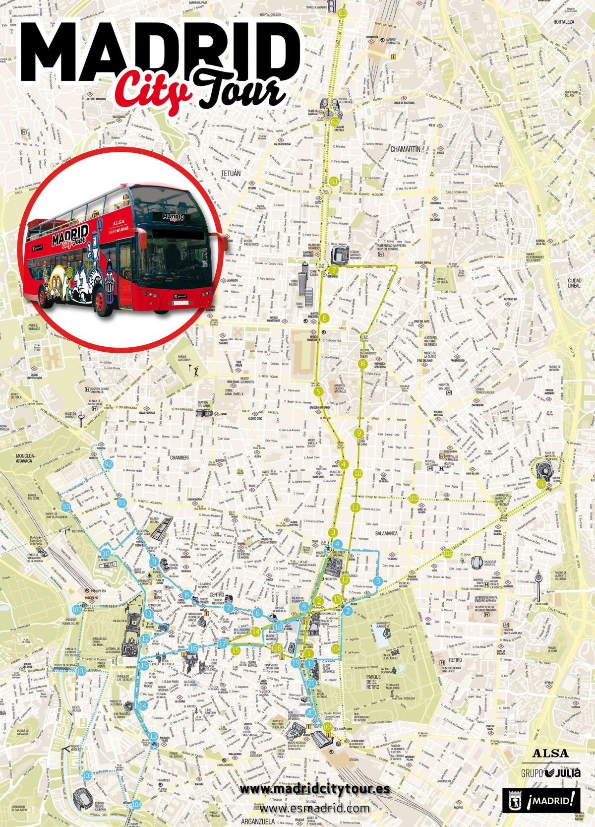 Madrid bus turistico mappa