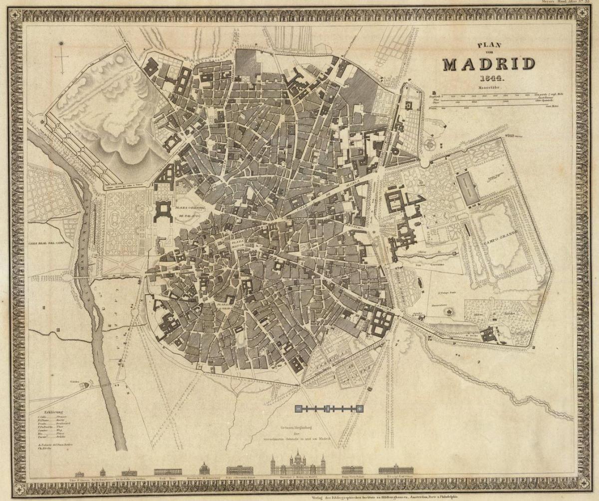 mappa di Madrid e la città vecchia
