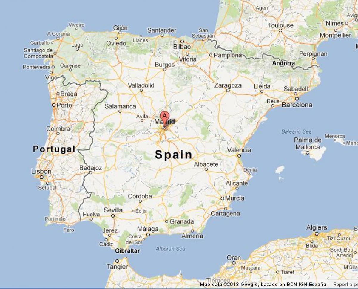 mappa della Spagna mostra a Madrid