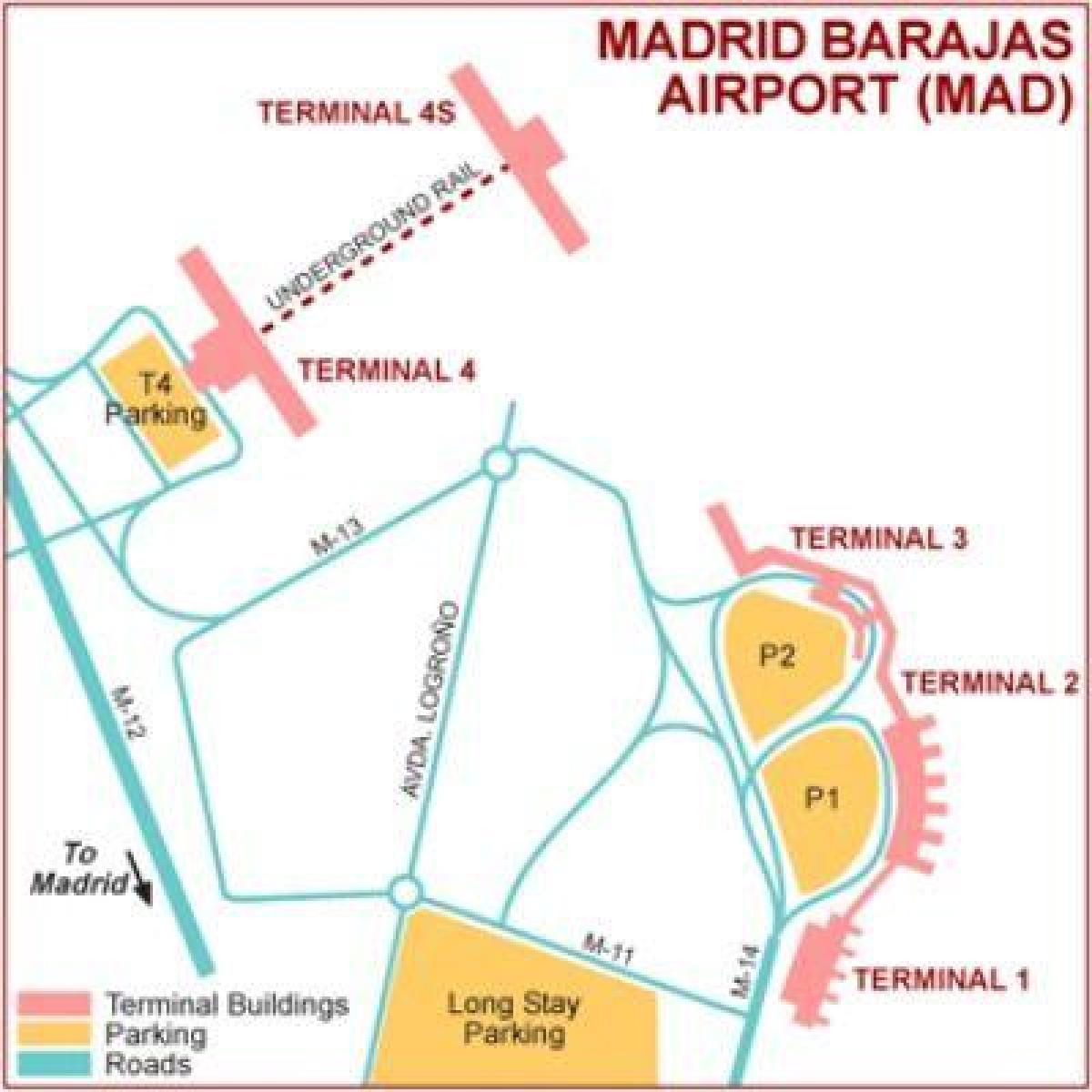 Madrid aeroporto terminal mappa