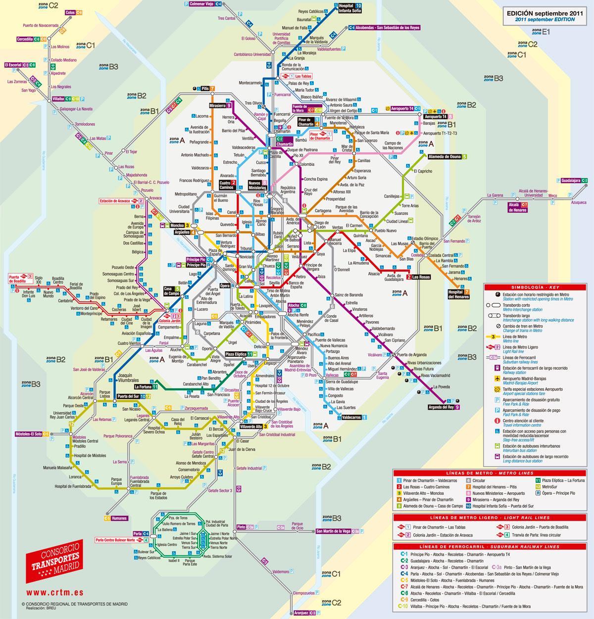 mappa di Madrid tram