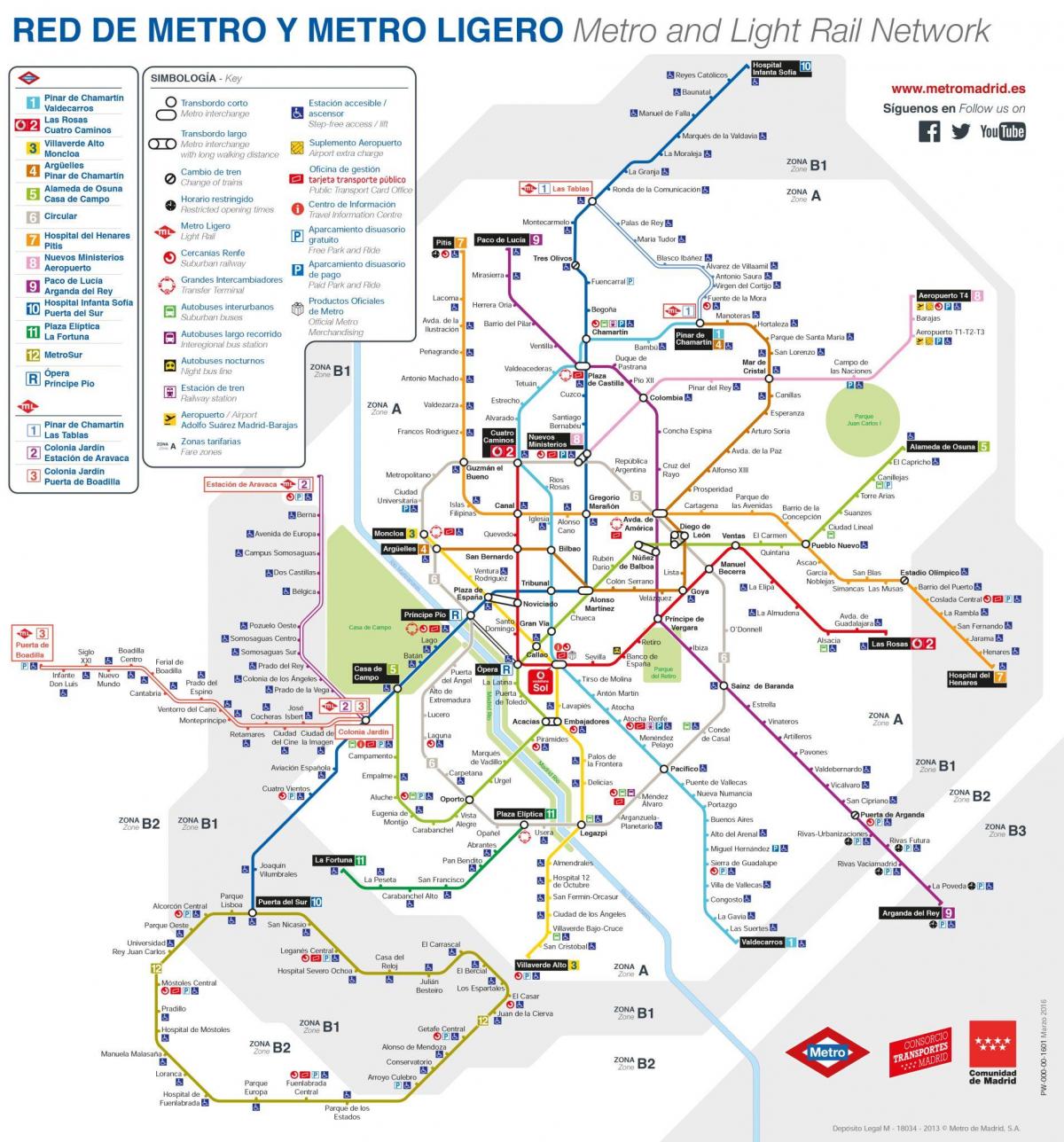 mappa di Madrid trasporto pubblico