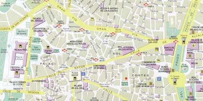 Centro di Madrid la mappa