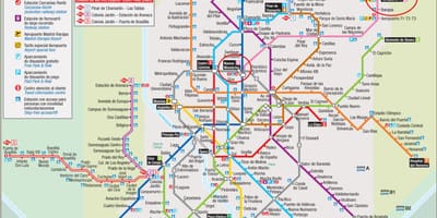 Metropolitana di Madrid mappa aeroporto