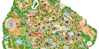 Mappa di lo zoo di Madrid
