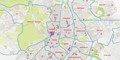 Mappa di Madrid barrios