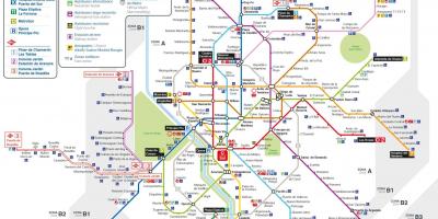 Mappa di Madrid trasporto pubblico