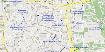 Mappa del centro di Madrid, Spagna