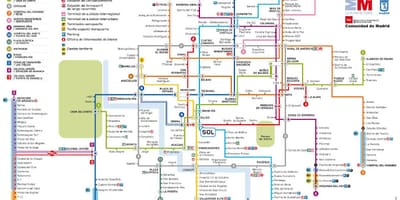Mappa della metropolitana di Madrid