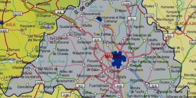 Una mappa di Madrid